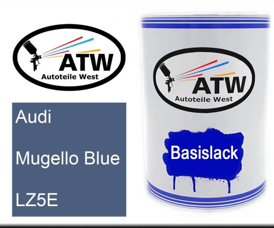 Audi, Mugello Blue, LZ5E: 500ml Lackdose, von ATW Autoteile West.